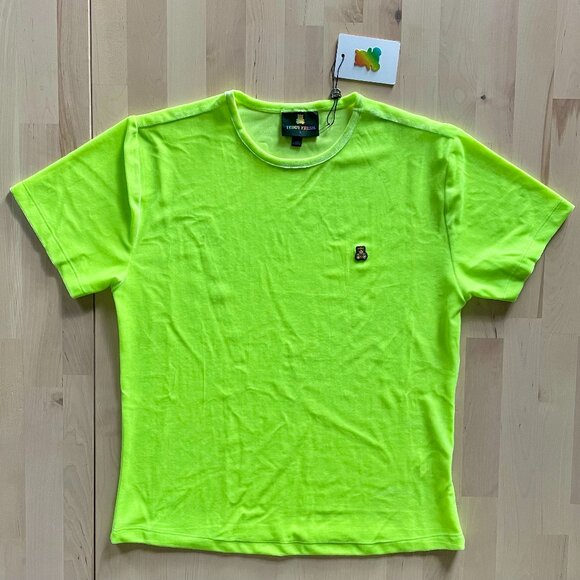 Teddy Fresh Women's Green Slim Fit Highlighter Velour Top Shirt size Large NWT - Picture 1 of 10